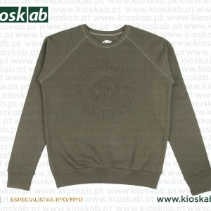 The Bulldog Amsterdam Crewneck Embossed Army Small