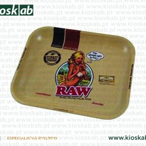 Raw Metal Rolling Tray Girl