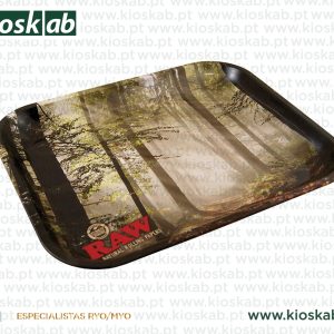 Raw Metal Rolling Tray Forest Small
