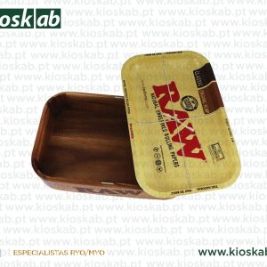 Raw Wooden Cache Box With Tray