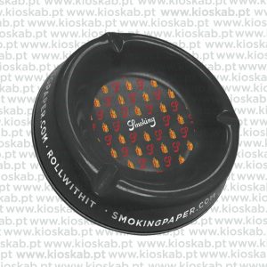 Smoking Metal Ashtray Black Flames (5)