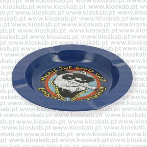 Gangsta Panda Metal Ashtray Blue