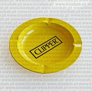 Fire-Flow Metal Ashtray Clipper Logo Yellow