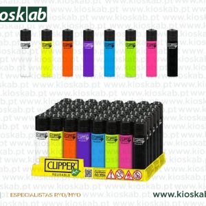 Clipper Isqueiro Pedra Micro Fluo + Black BR + BW