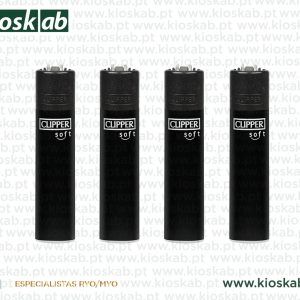 Clipper Isqueiro Pedra Soft Touch All Black