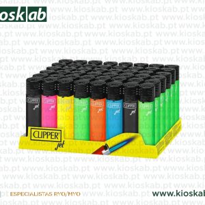 Clipper Large Jet Flame Solid Shiny + BW