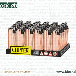Clipper Isqueiro Micro Fundas Metal Rose Gold Mat + Shiny