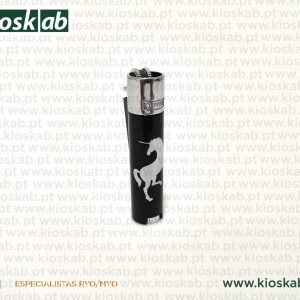 Clipper Isqueiro Large Metal Unicorns Silver