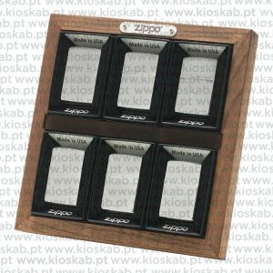 Zippo Expositor Madeira 6 Isqueiros