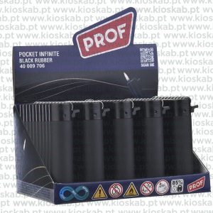 Prof Black Rubber Round Flint Lighter (25)