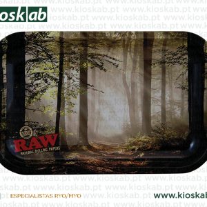 Raw Metal Rolling Tray Forest Mini