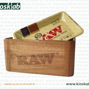 Raw Wooden Cache Box With Tray Mini