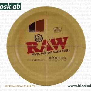 Raw Metal Round Rolling Tray