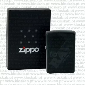 Zippo Raw Black Logo Black