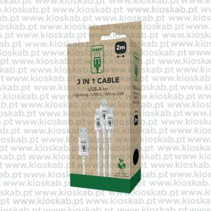 Plugit Cabo USB-A -> iPhone + USB-C + Micro USB