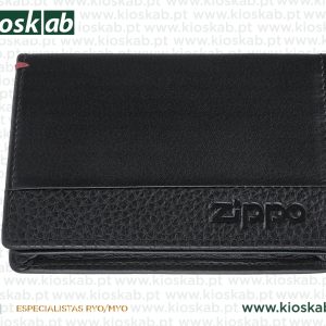 Zippo Carteira Pele Cartões Visita Preta