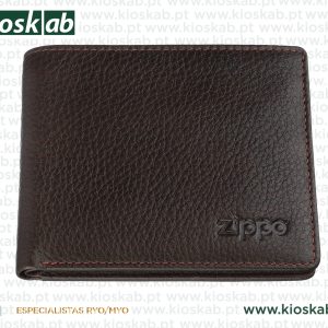 Zippo Carteira Pele Cartões Castanha