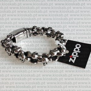 Zippo Pulseira Couro e Aço